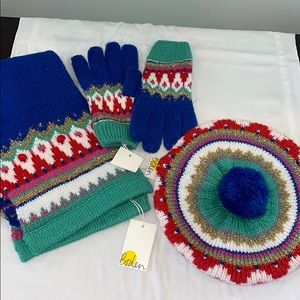 Mini Boden scarf -gloves -hat NWT